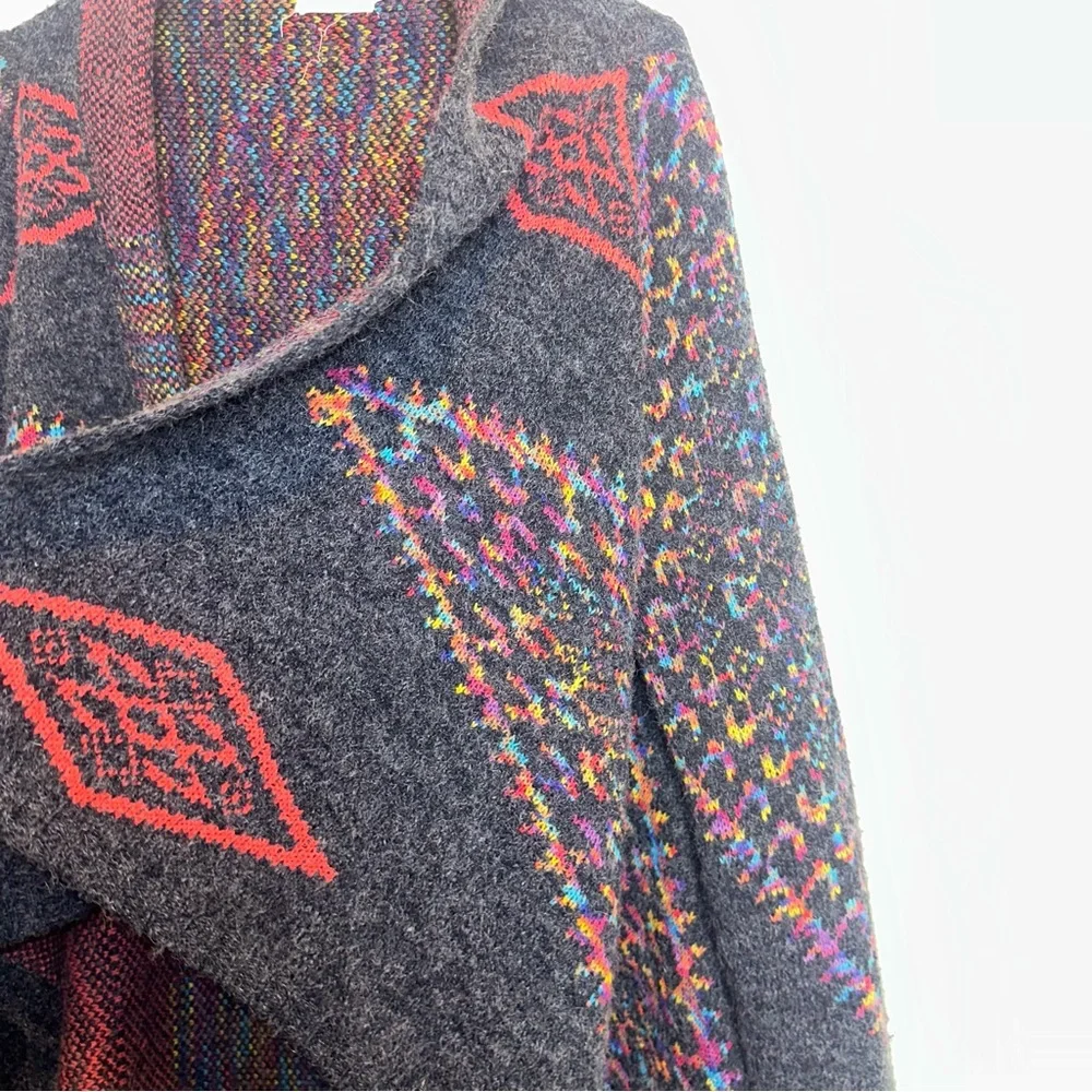 Dreamers Women Med Aztec Southwest Open Cardigan Sweater Cowgirl Western Rodeo - Picture 5 of 11